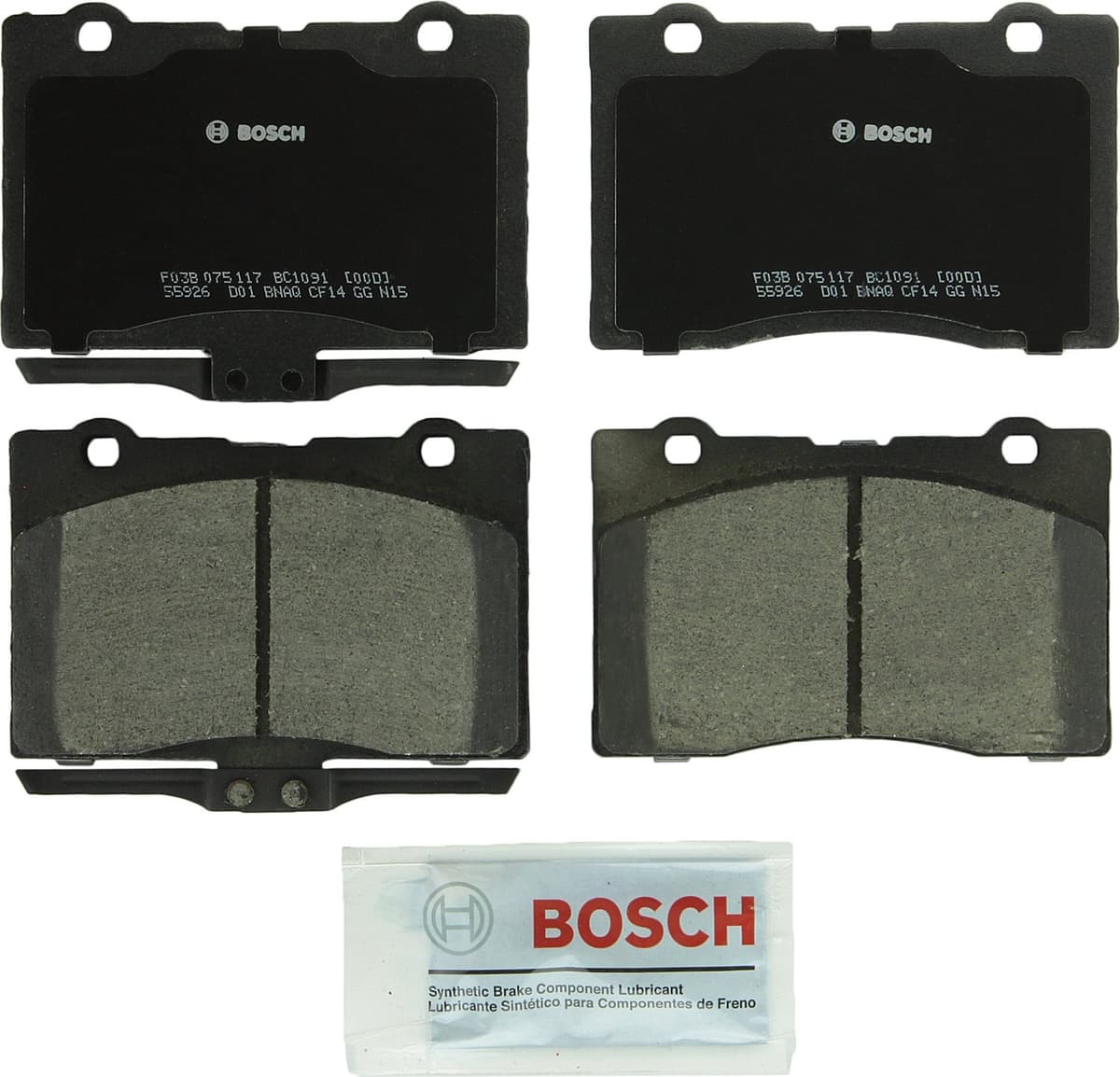 Bosch BC914 QuietCast Premium Ceramic Disc Brake Pad Set For: Acura ILX; Honda Accord, Civic, CR-V, Element, Fit, Front — view 97