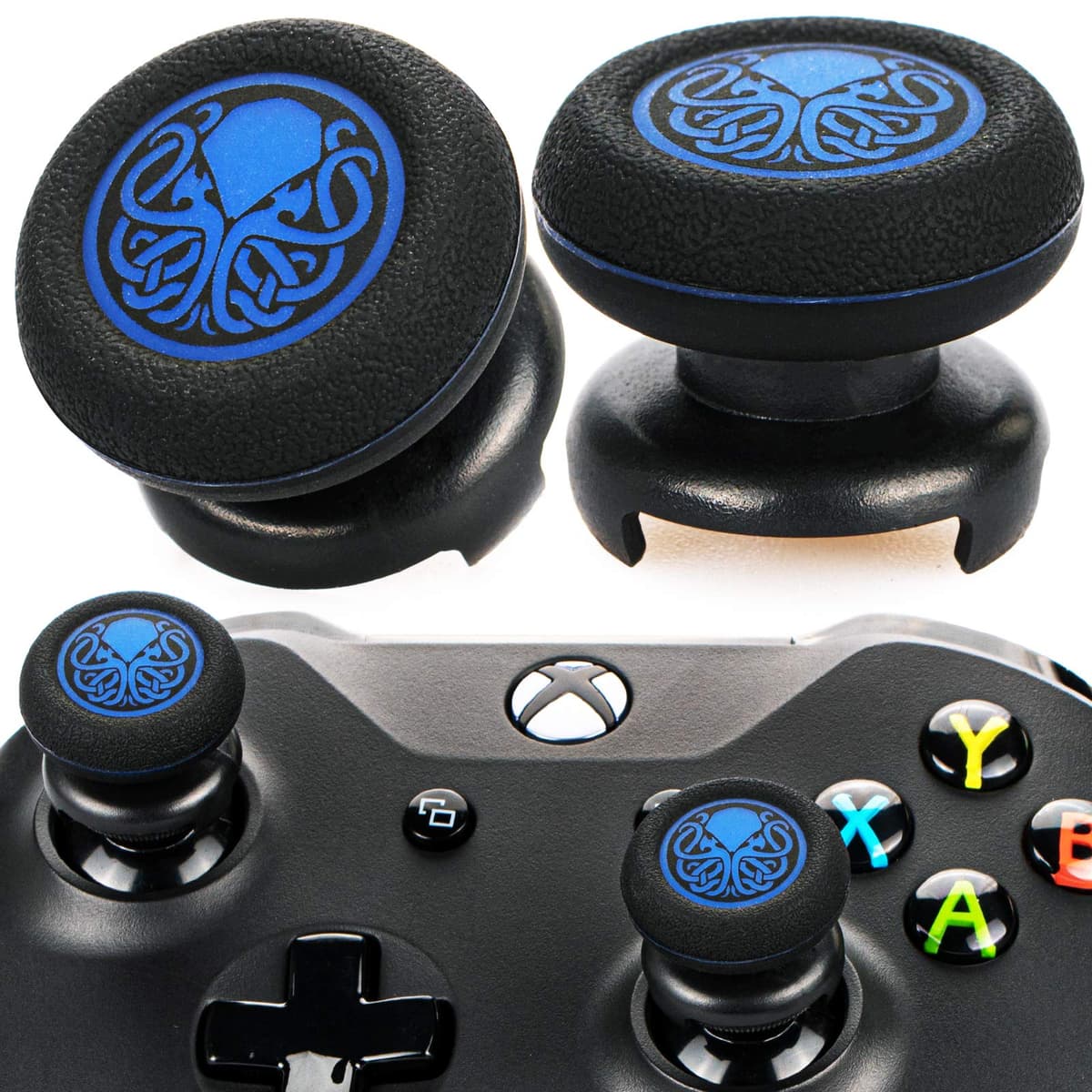 FPS Thumbstick Extender & Printing Rubber Silicone Grip Cover 2 Sets for Xbox Series X/S & Xbox One Controller (Demon Summon) — view 5