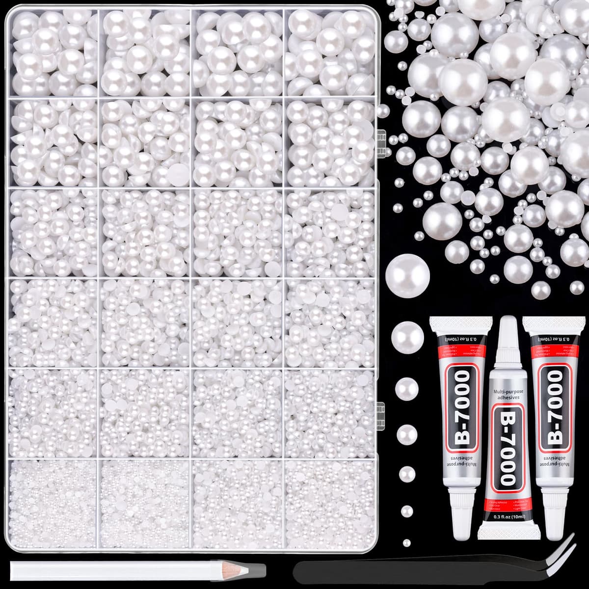 Resin Jelly Rhinestones for Crafting with B7000 Jewelry Glue, 2 Boxes Gold Flatback Crystals with 2Pcs 10ml Glue, Bedazzling Non Hotfix Gems for DIY Tumblers Clothing Shoes Manicure — view 16