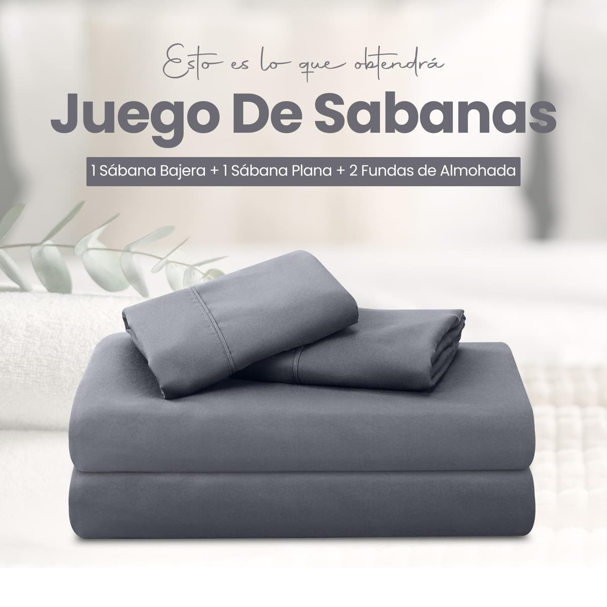 Utopia Bedding Juego de Sabanas 4 Piezas 135x190 - Poliéster Microfibra Cepillada - Oeko-Tex Certificado - Sábana Bajera, Sábana Plana y 2 Fundas de Almohada 50x75 (Cama 135, Gris) — view 3