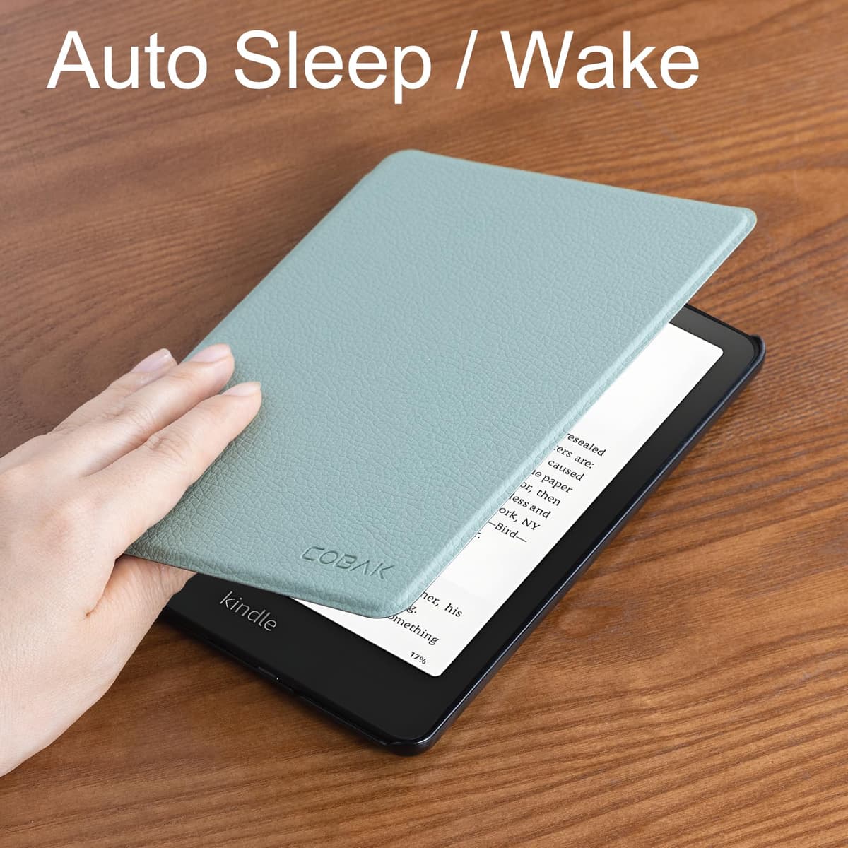 CoBak Funda para 7" Kindle Paperwhite 12th Generation 2024 y Kindle Colorsoft Signature Edition 2024 7 Pulgadas - Funda Protectora Ligera con Auto Sueño/Estela, Salvia Verde — view 6