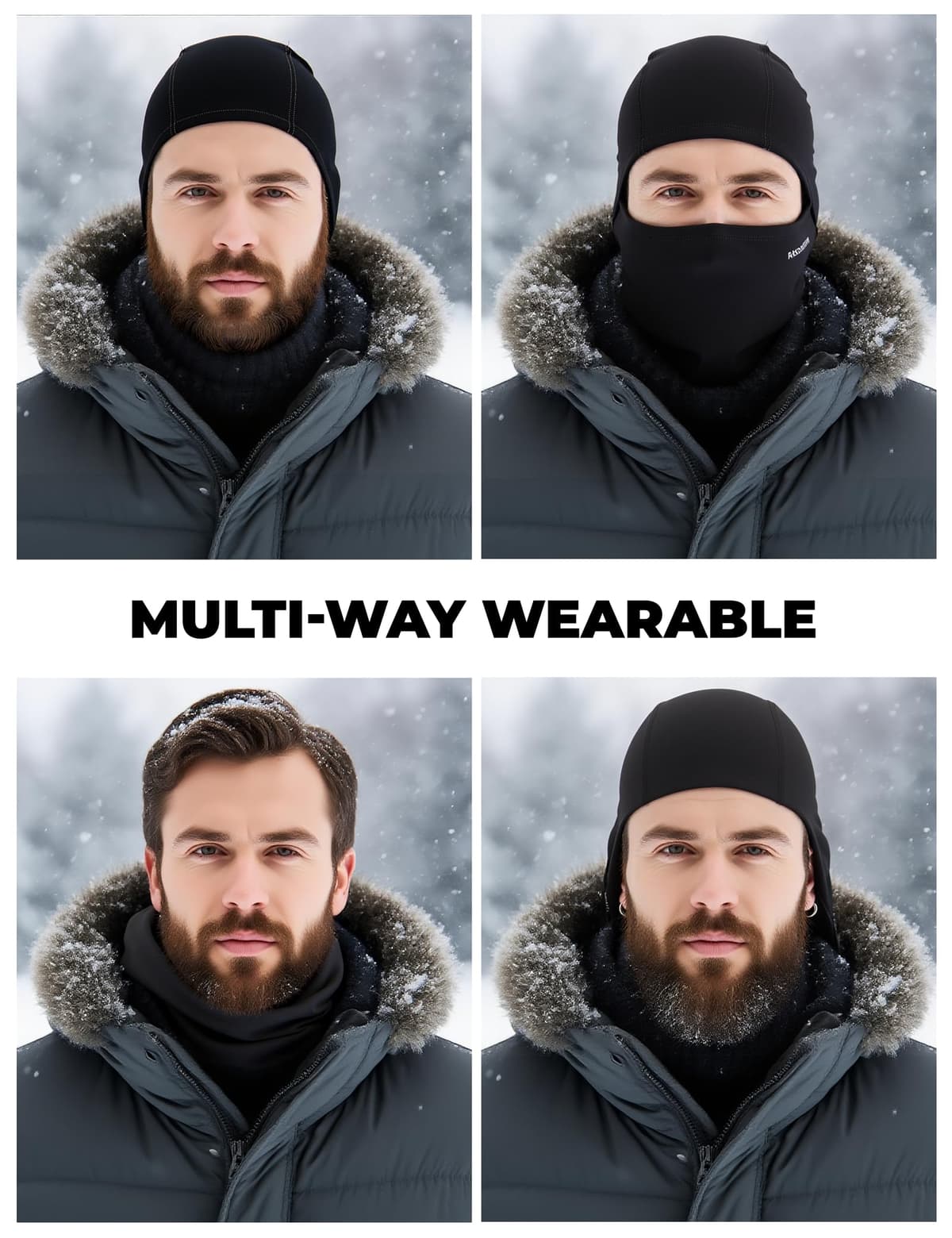 ROCKBROS Pasamontañas Anti Viento Transpirable para Deportes al Aire Libre Bicicleta Motocicleta Snowboard Esquí Ciclismo para Otoño Invierno Hombre y Mujer — view 6