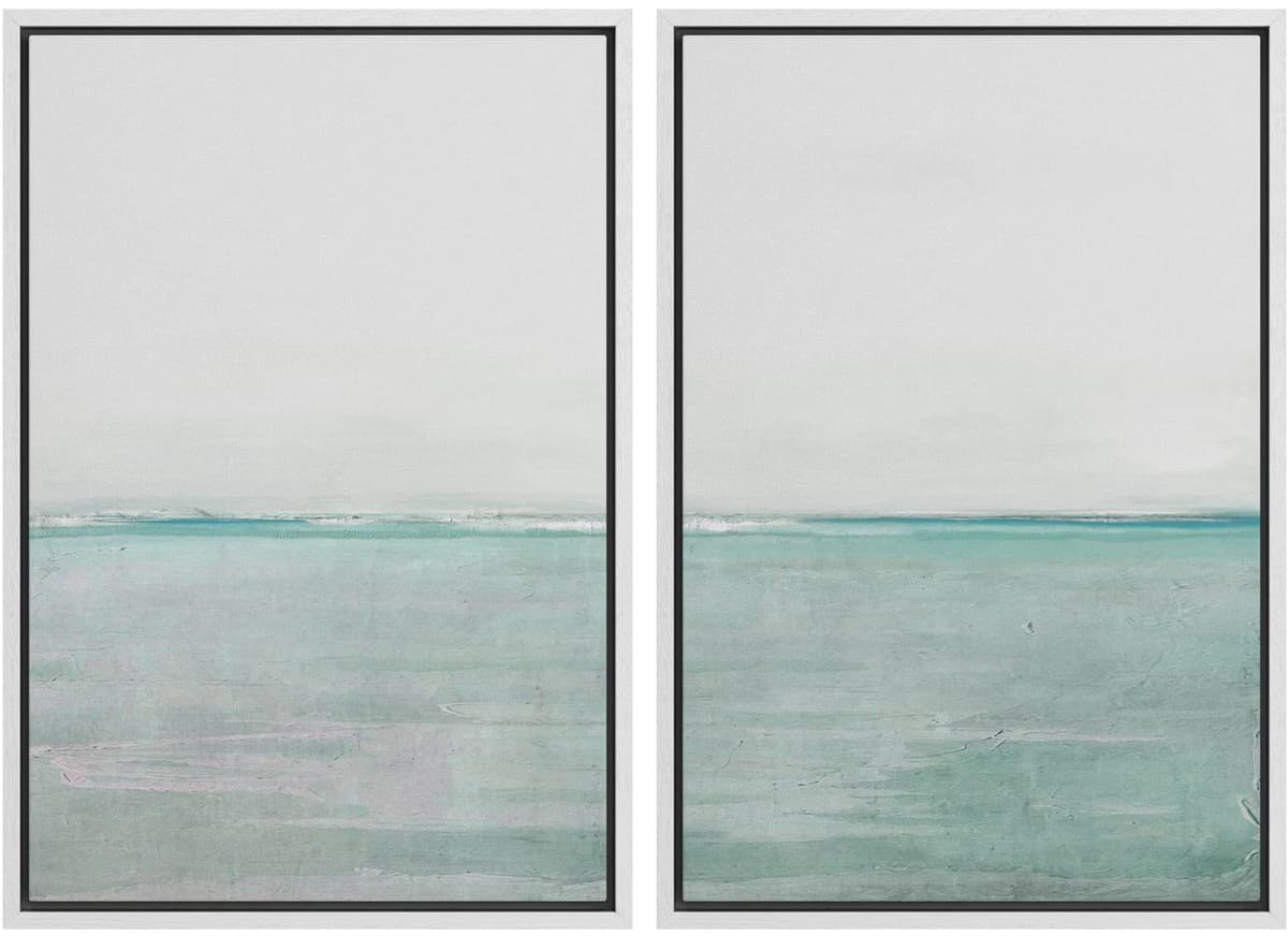 MUDECOR Framed Canvas Print Wall Art Set Watercolor Pastel Duotone Tan Landscape Abstract Shapes Illustrations Modern Art Decorative Contemporary for Living Room, Bedroom, Office - 24"x36"x2 Natural — view 67