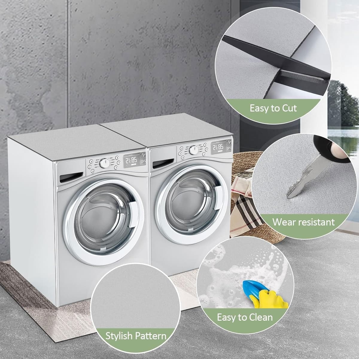 YeahBoom Cubierta Superior para Lavadora y Secadora,60 x 60 cm Cubierta para Lavadora,Funda para Lavadora,Funda Antipolvo para Lavadoras,Secadoras,Cocinas,Autocaravanas,Baños — view 3