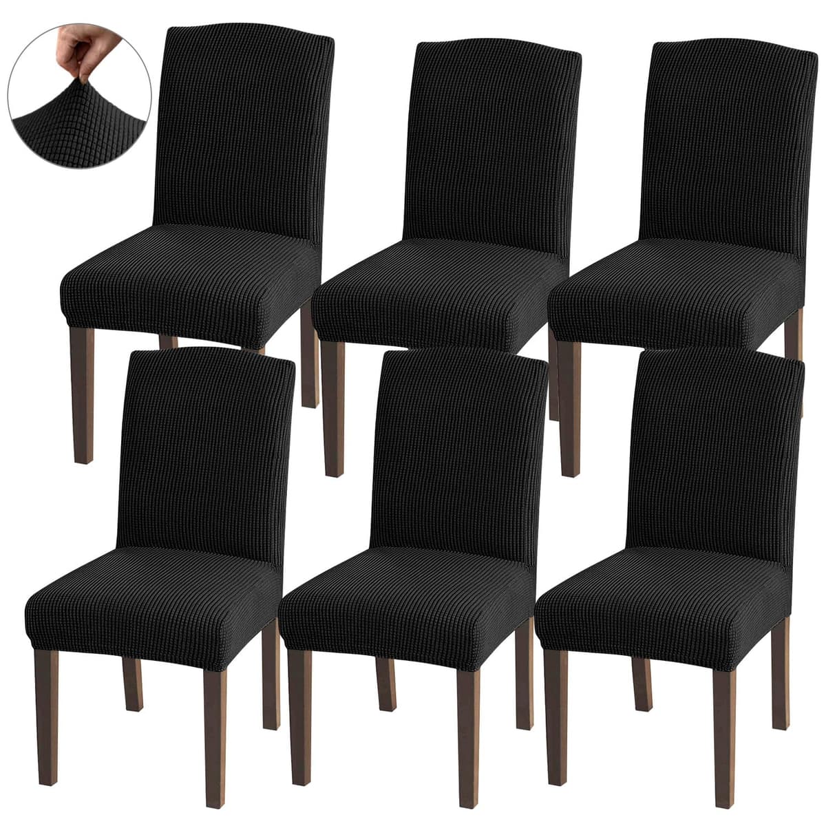 Granbest High Stretch Dining Chair Slipcovers, Universal Fit Jacquard Parson Dining Chair Covers, Removable Chair Protectors for Dining Room, Kitchen, Restaurant and Hotel (Set of 4, Grey) — view 29