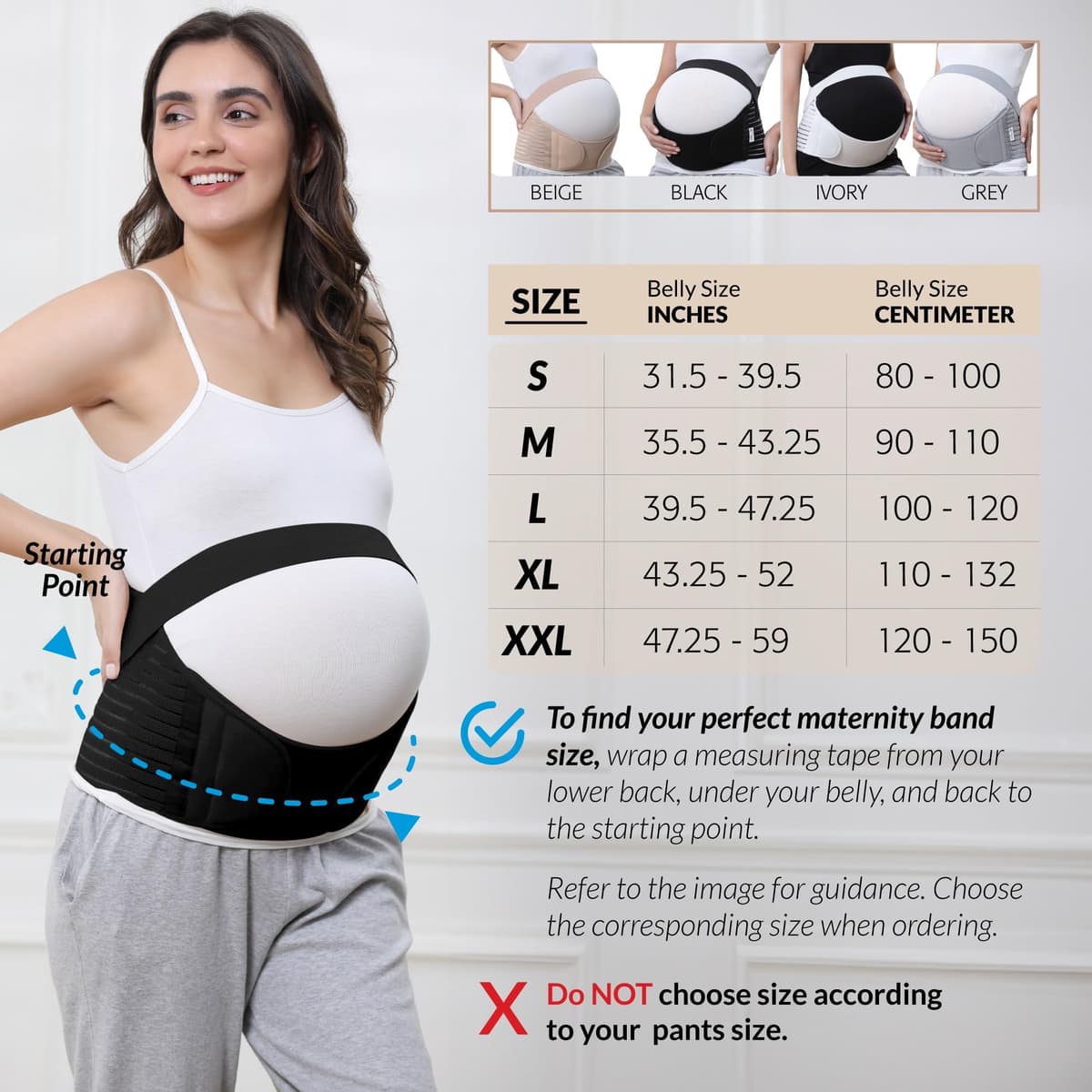 Neotech Care Pregnancy Belly Band, Maternity Belt Support for Back, Abdomen & Pelvis | Pregnancy Must Have for Pregnant Women — view 2