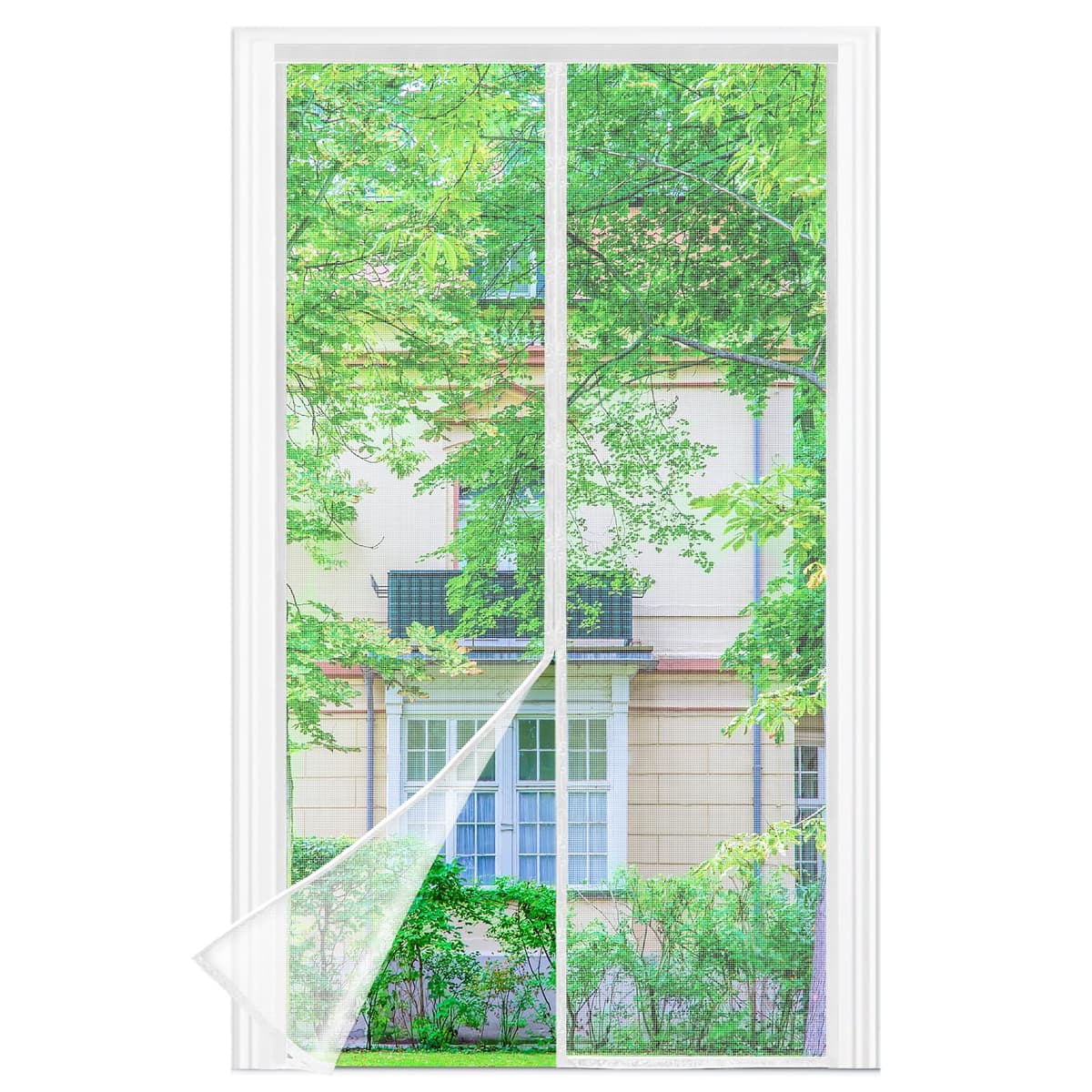 Mosquitera Puerta Magnetica - 90 x 210 CM - Blanco, Mosquiteras para Puertas, Cierre Magnético de Arriba a Abajo, Automáticamente,Mantiene el Aire Fresco — view 8