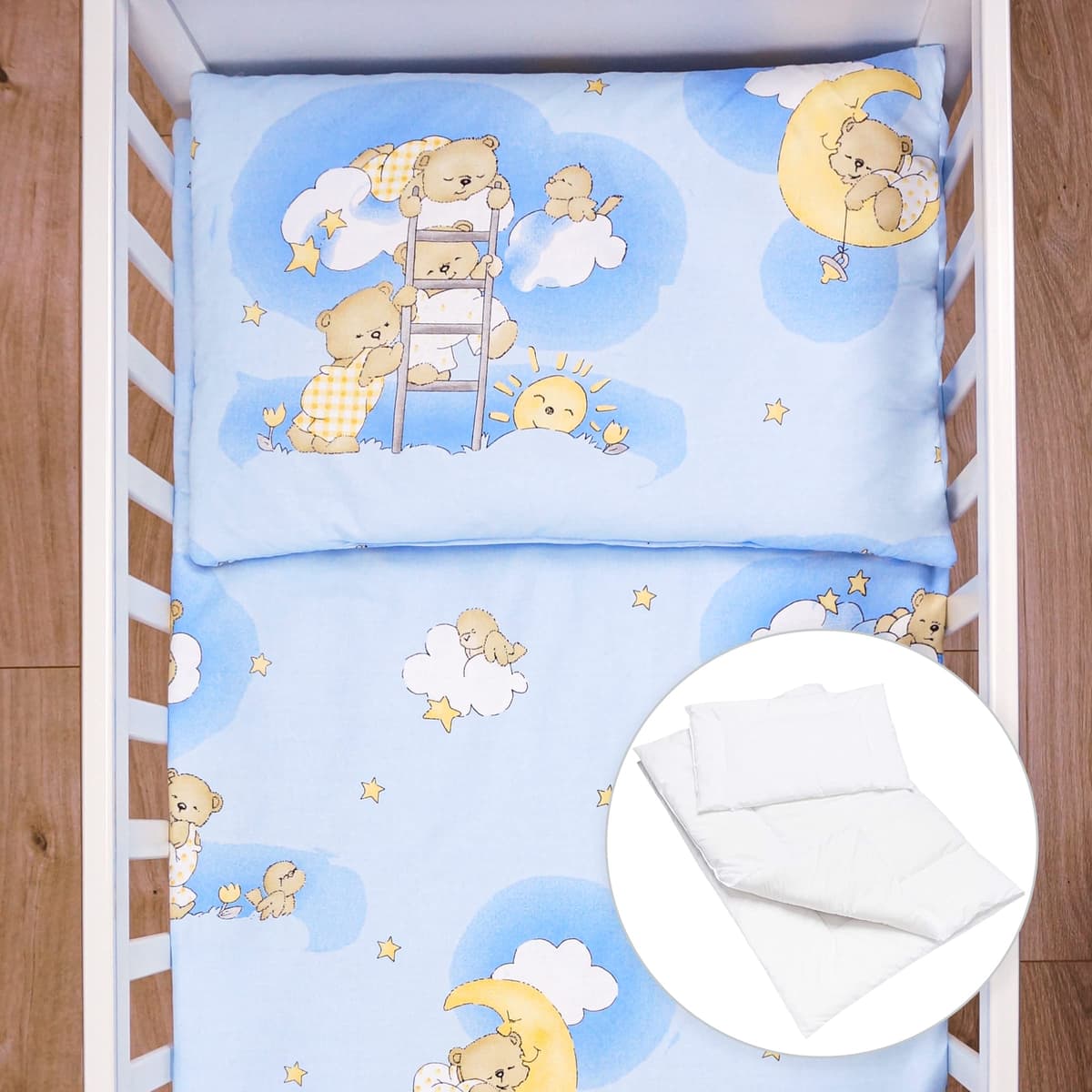 Baby Comfort 4 Piece Duvet Pillow Duvet Cover Pillowcase 80x70 cm Bedding Set 12M+ (Ladders Pink) — view 22