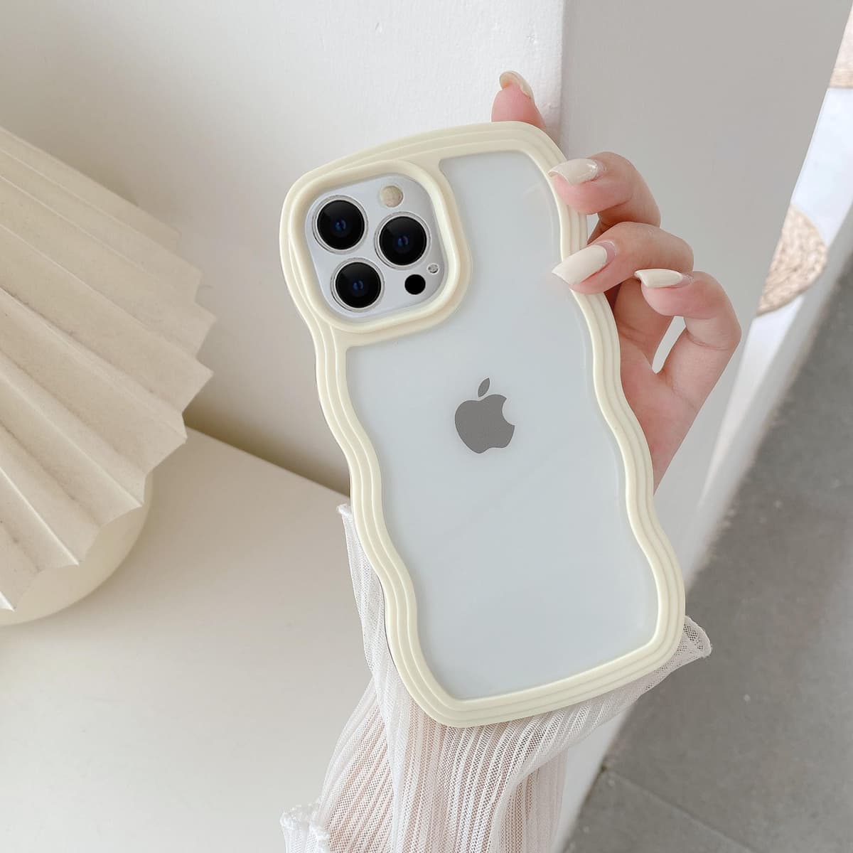 QLTYPRI Compatible with iPhone 11 Case, Cute Curly Wave Frame Clear Case for Girls Women, Transparent Soft Silicone TPU Bumper Shockproof Protective Phone Cover for iPhone 11 - Purple — view 15