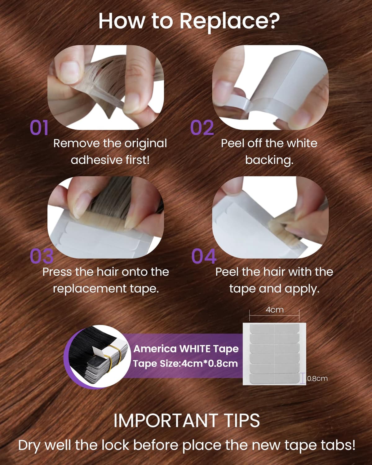 LaaVoo Tape in Hair Extensions Human Hair Blonde Tape Hair Extensions Real Human Hair Invisible Tapes Remy Straight Balayage Brown to Blonde Hair Double Sided Tabs 20pcs 50g 16 Inch #8/18/60 — view 53