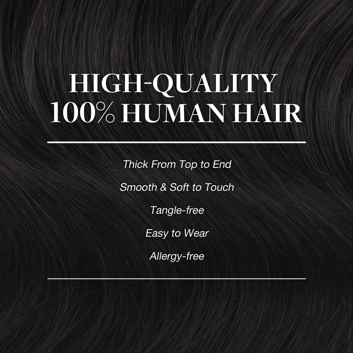 GOO GOO Clip in Human Hair Extensions, 16inch 120g 7pcs, Hair Extensions Clip in, 1B Black — view 4