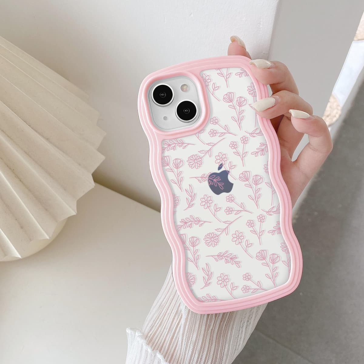 QLTYPRI Compatible with iPhone 11 Case, Cute Curly Wave Frame Clear Case for Girls Women, Transparent Soft Silicone TPU Bumper Shockproof Protective Phone Cover for iPhone 11 - Purple — view 9