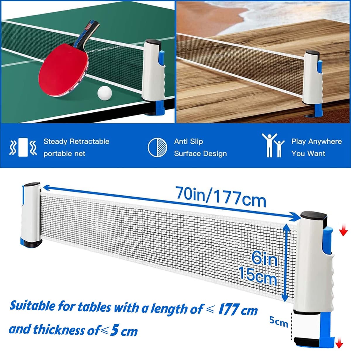 Baozun Raquetas Ping Pong Set con Palas de Ping Pong, Pelotas y Bolsa — view 3