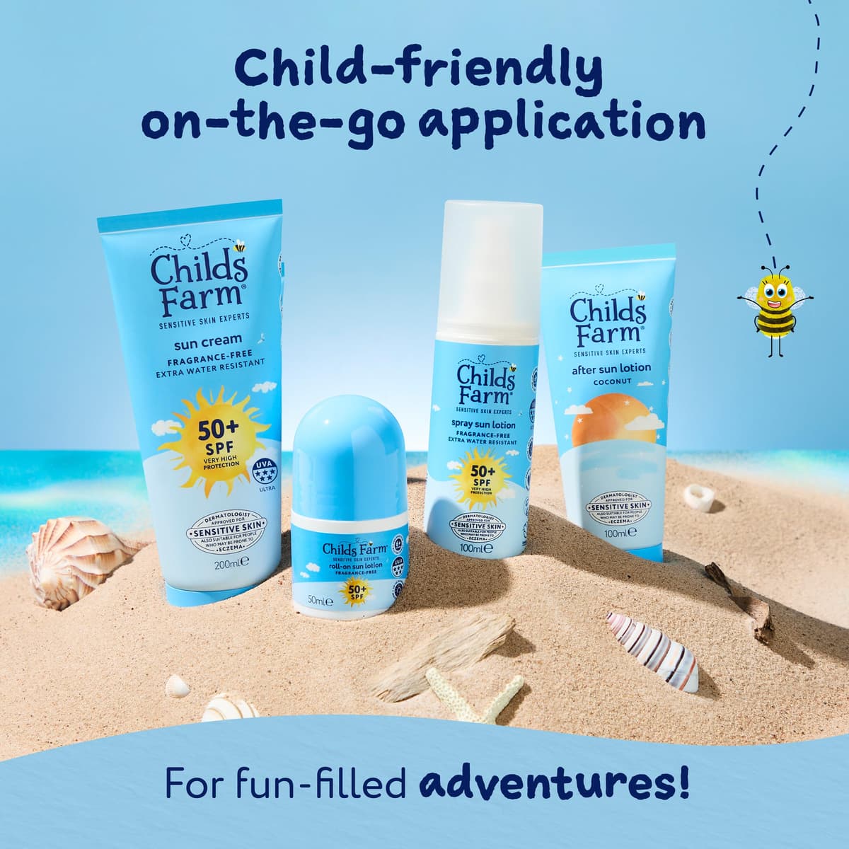 Childs Farm Kids & Baby Sun Lotion Roll-On SPF 50+ | UVA & UVB Very High Protection | Extra Water Resistant | Fragrance Free | Suitable for Dry, Sensitive Skin, 50ml — view 5