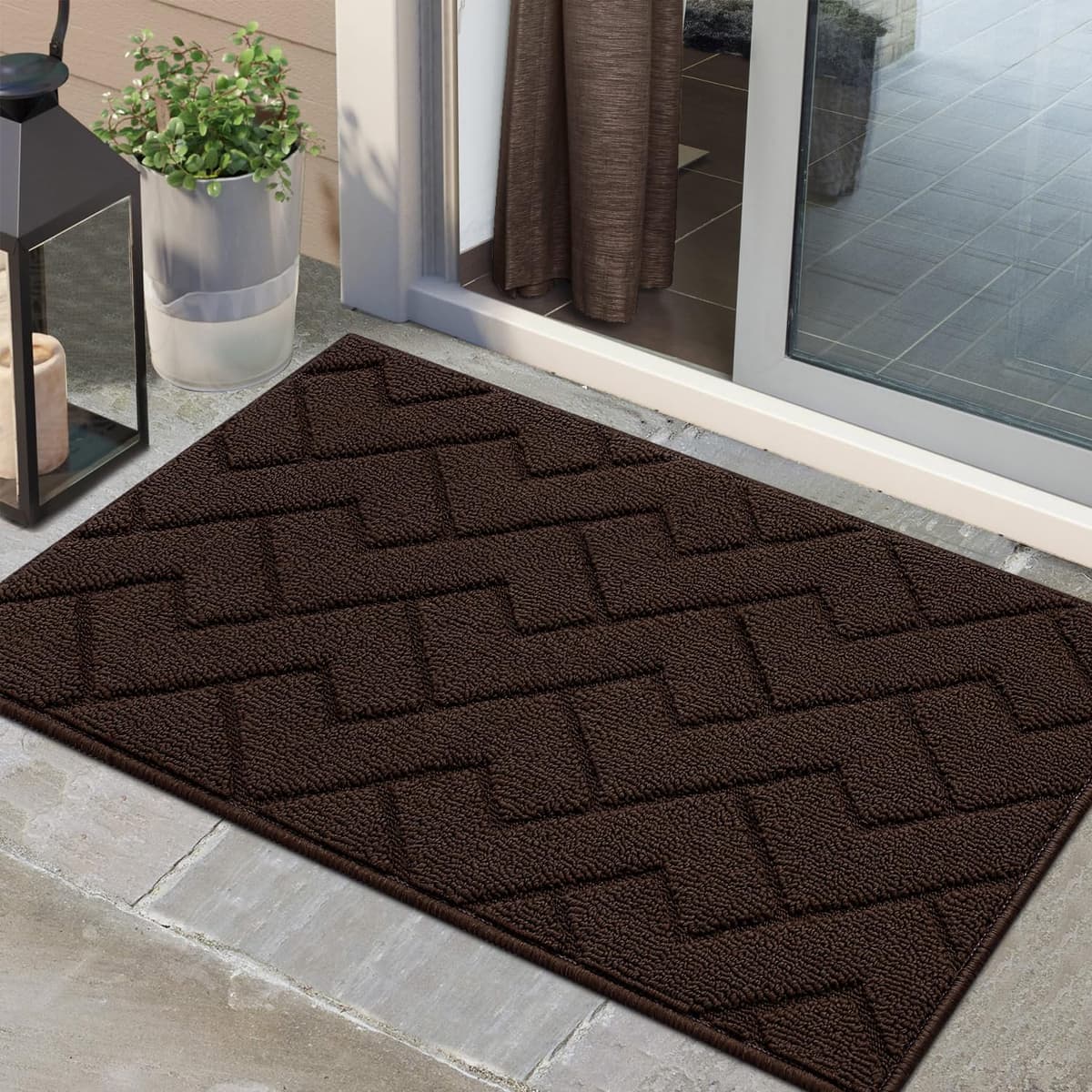 Biscpro Door Mats Indoor,Dirt Trapper Mat Absorbent Non-Slip Low Profile Doormat for Entrance,Inside, Kitchen,Front Door Mat Washable for Pets and Dogs— 50x80cm,Grey — view 32