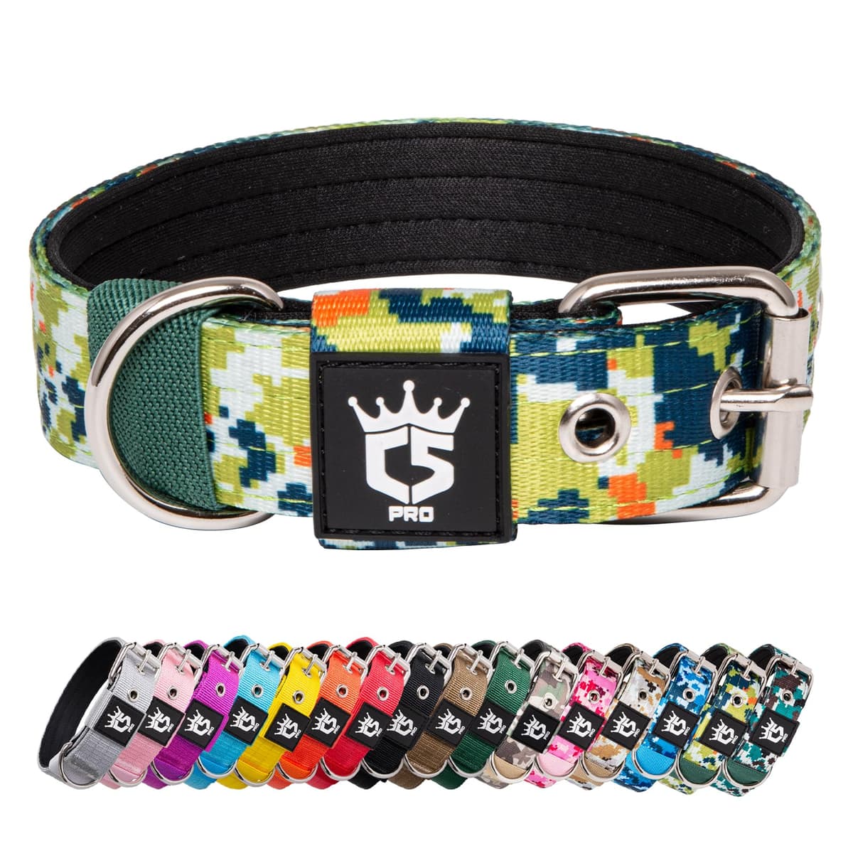 TSPRO Collar Táctico para Perros Ajustable, Collares con Broche de Metal Robusto, de 3,8 cm de Ancho, Duradero y Cómodo para Perros Medianos y Grandes (Negro M) — view 23