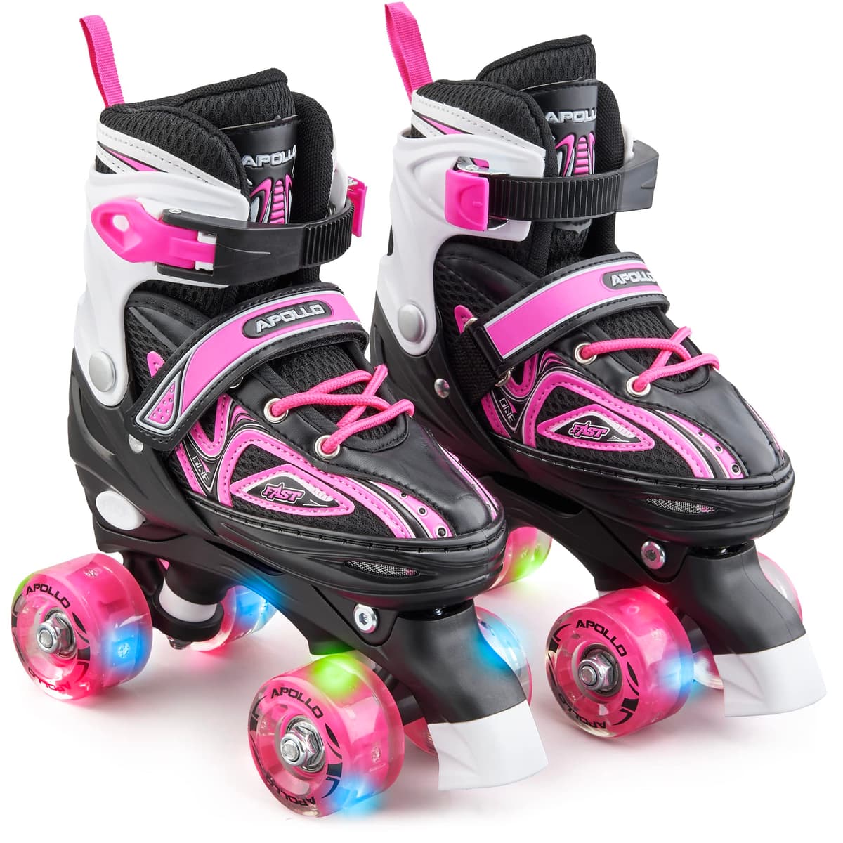 Apollo Patines 4 Ruedas Super Quad X Pro – Patines Quad para Niños y Adolescentes - Patines de Ruedas LED – Cómodos Patines Niña o Niño, Ideales para Principiantes