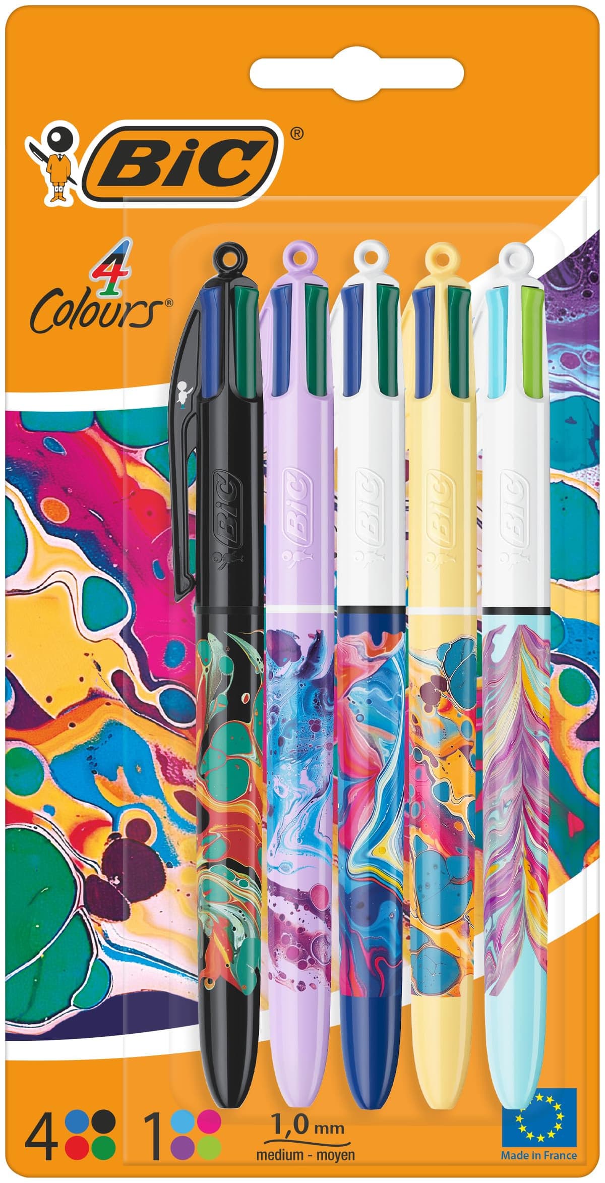 BIC 4 Colours Pens Multicolour Original - Retractable Ballpoint Pens - Pack of 3 — view 10