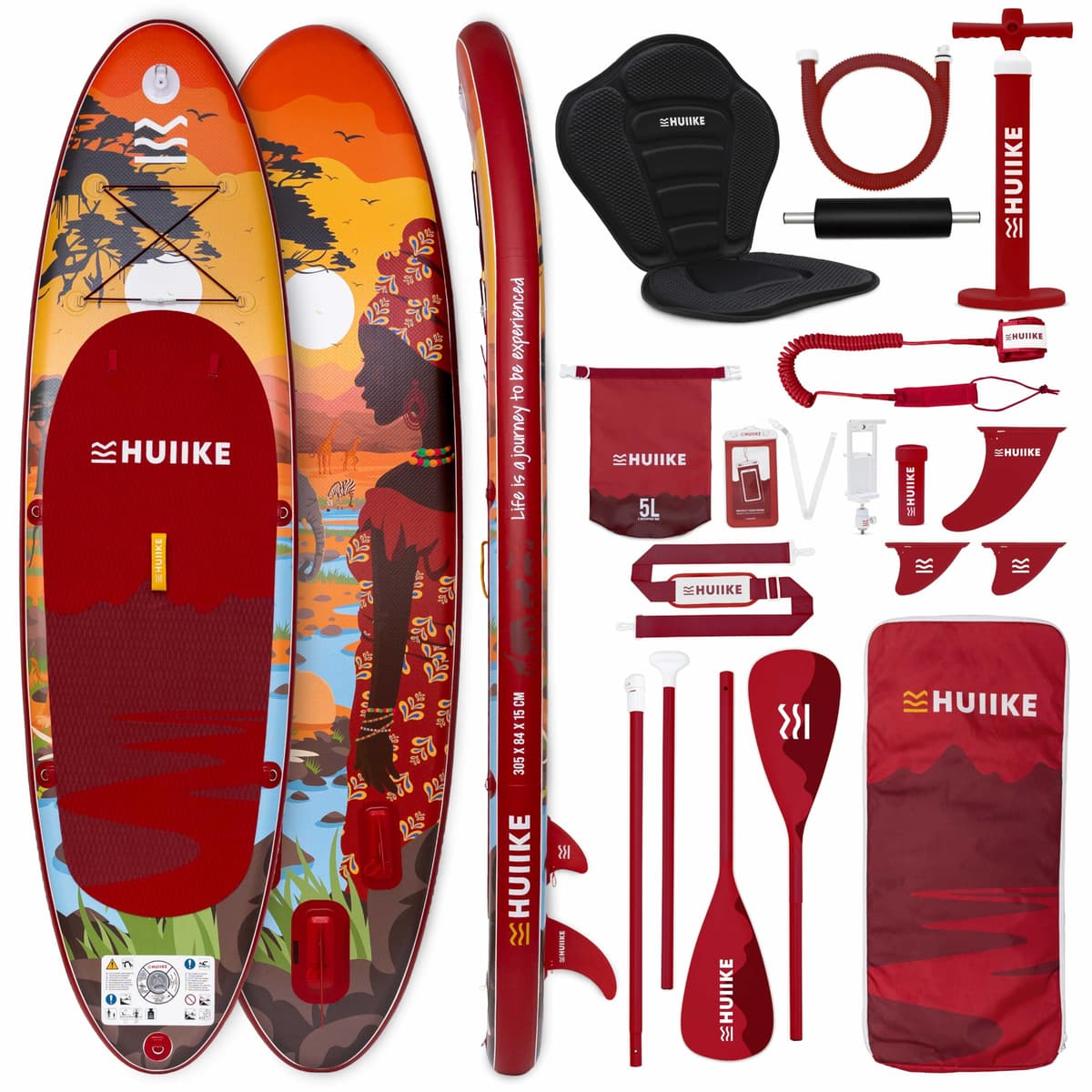 HUIIKE Tabla Paddle Surf Hinchable con Accesorios Incluidos, Remo, Quillas, Inflador. Stand Up Paddle Board Gran Estabilidad y Resistencia. 305 x 84 x 15 cm, Soporta hasta 130 kg — view 17