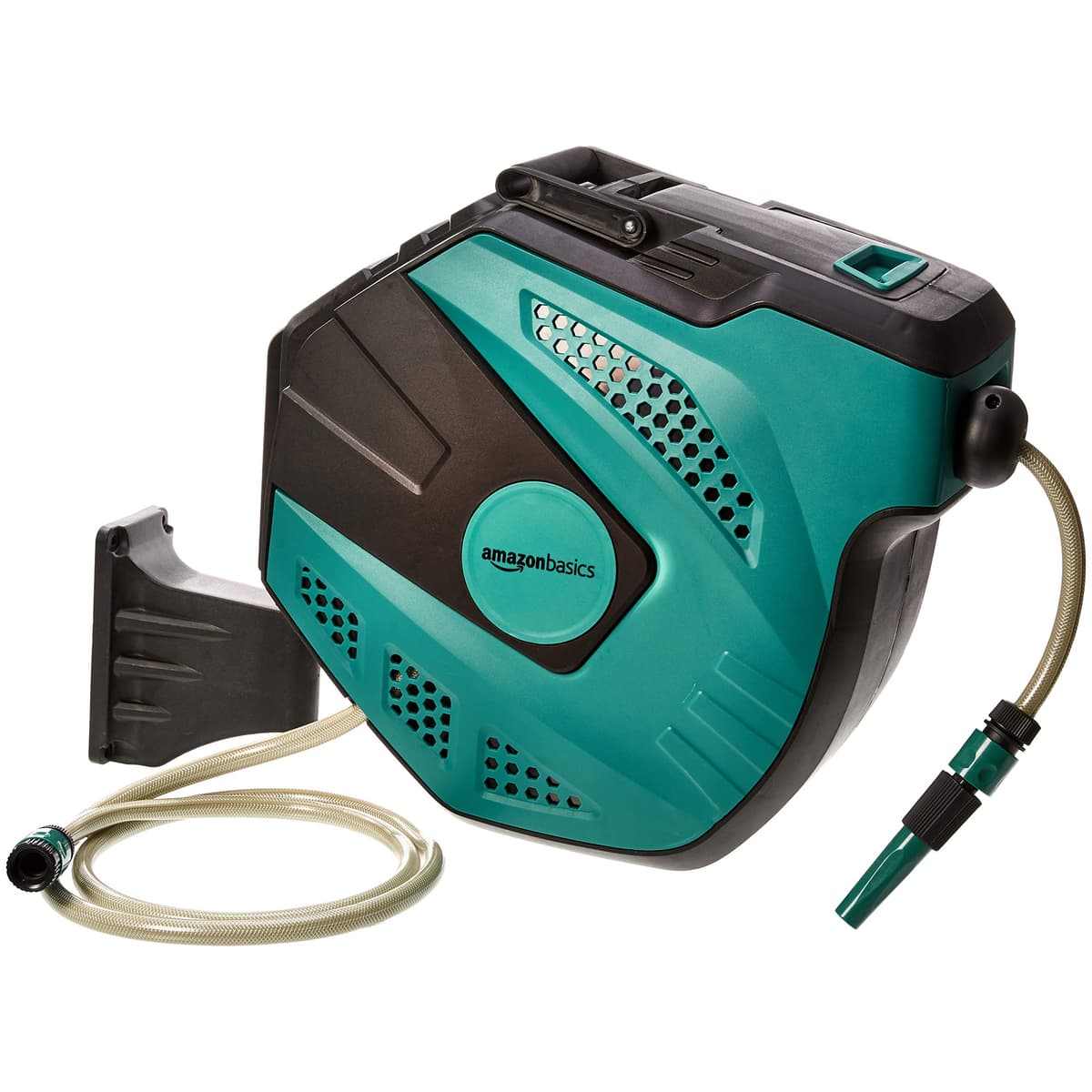 Amazon Basics Enrollador automático de manguera para pared, Negro Verde, 15 m — view 8