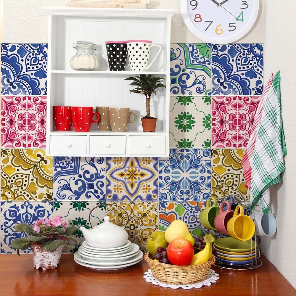 RE-COVERTILES - Pegatinas Azulejos Cocina y Baño Stickers de PVC Impermeables Antiarañazos Decoración de Pared Baldosas Peel and Stick - Modelo 24 Pzas 10x10 cm PS00179 Made in Italy — view 20