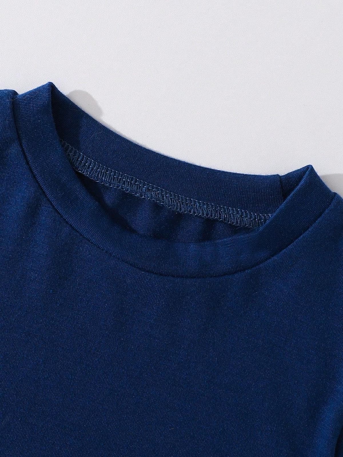 Mameluco de 2 piezas para niños pequeños con bolsillo a rayas con camiseta, color azul — view 6
