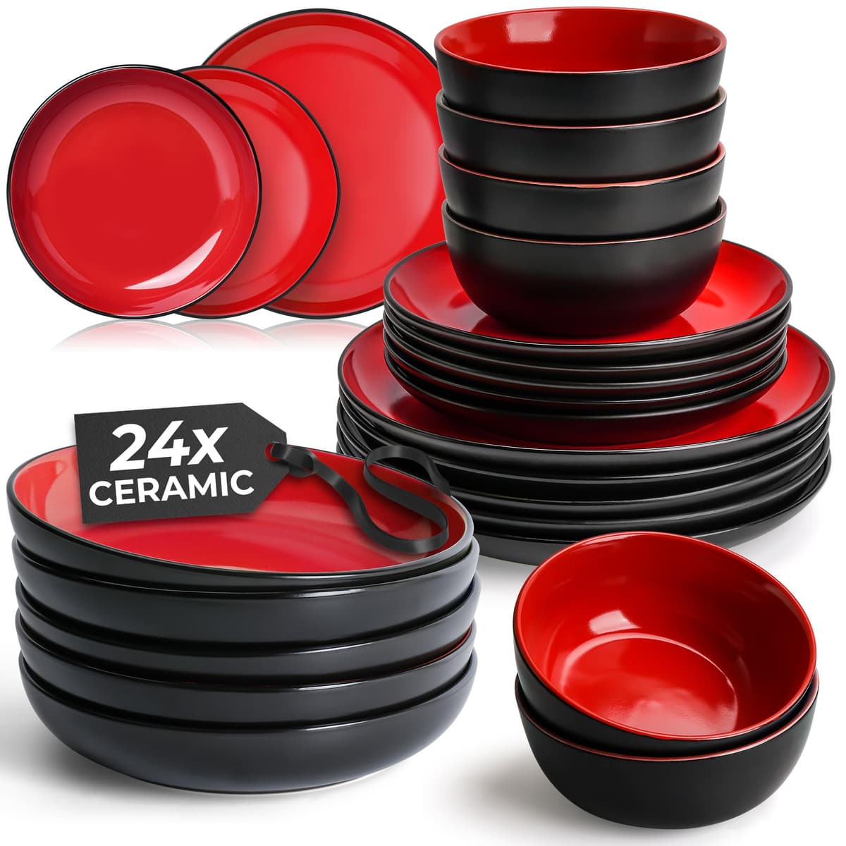 MIAMIO - 6 x 350 ml Juego de Taza de Café/Copa de desayuno - Le Papillon Colección (Negro) — view 45