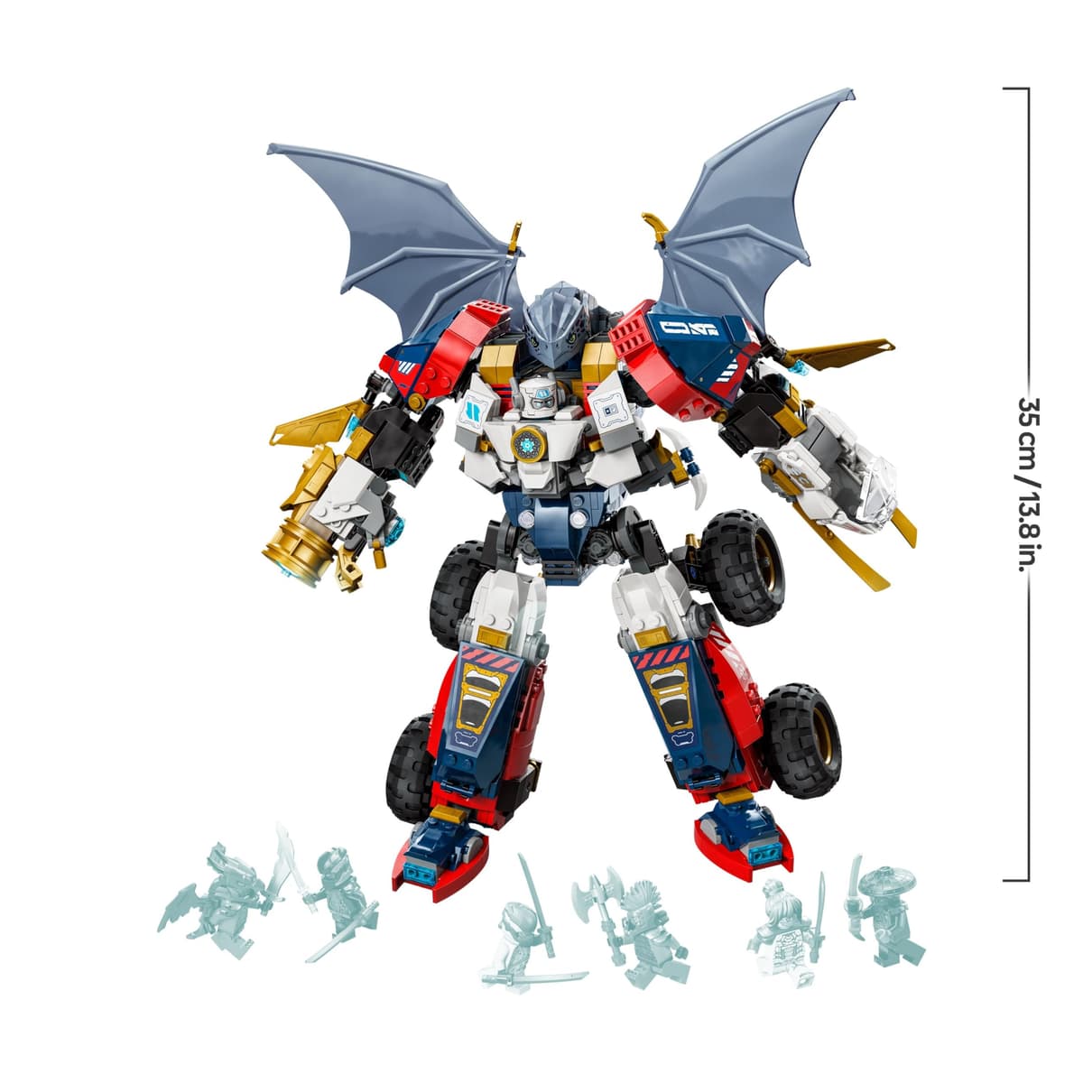 LEGO NINJAGO 4in1 Zane’s Ultra Combiner Mech Toy - Rebuilds into a Jet, Car Model, Dragon & Ninja Figure - Incl. 6 Minifigures for Role Play - Building Set for 9+ Year Old Boys & Girls - 71834 — view 7