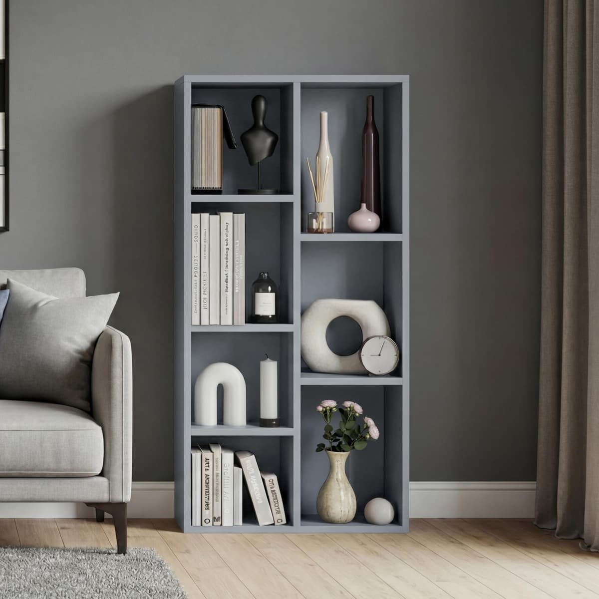 Vida Designs Oxford 3 Tier Cube Bookcase, White Wooden Shelving Display Storage Unit Office Living Room Furniture — view 11