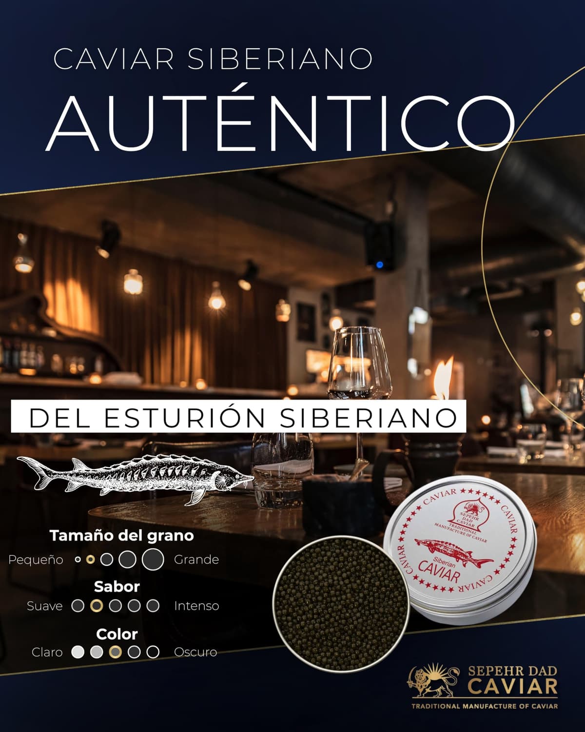 Sepehr Dad Caviar de Siberia | Caviar de esturión siberiano | SIN bórax | 50 gramos — view 2