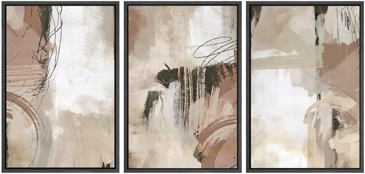 SIGNWIN Framed Canvas Print Wall Art Set Coastal Serenity Abstract Seaside Illustrations Modern Art Decorative Rustic Calm/Zen for Living Room, Bedroom, Office - 24"x36"x3 Natural — view 65