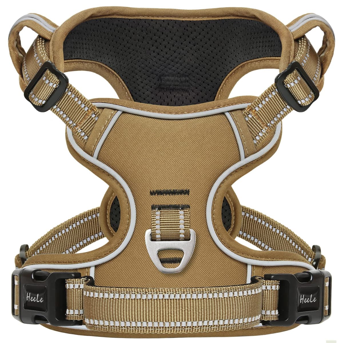 HEELE Arnés Reflectante para Perro, con Control de Mango Acolchado, 2 Anillos de Metal, arnés para Perros pequeños, medianos y Grandes, Flores-Negro, L — view 52