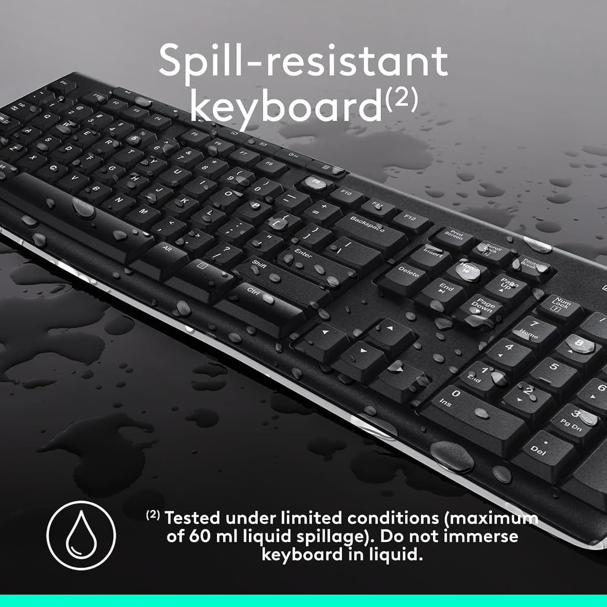 Logitech MK270 Wireless Keyboard and Mouse Combo for Windows, 2.4 GHz Wireless, Compact Mouse, 8 Multimedia and Shortcut Keys, 2-Year Battery Life, for PC, Laptop, QWERTY UK English Layout - Black — view 5