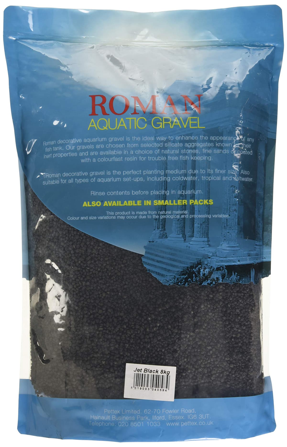 Roman Gravel Grava de Acuario, Negro (Jet Black), 8 kg — view 2