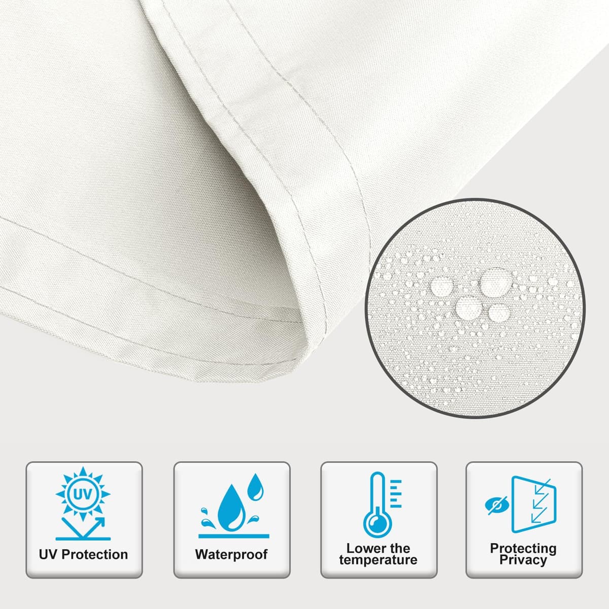 Sunnylaxx Balcon Privacidad 90x300cm Crema, Pantalla De Privacidad Balcon Protección PES, Incluye Bridas para Cables — view 5
