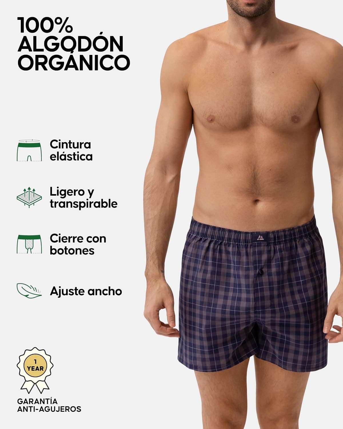 DANISH ENDURANCE Calzoncillos Hombre Boxer de Tela, 100% Algodon Organico Premium, Pack de 4 y 6 - Ropa Hombre, Ropa Interior