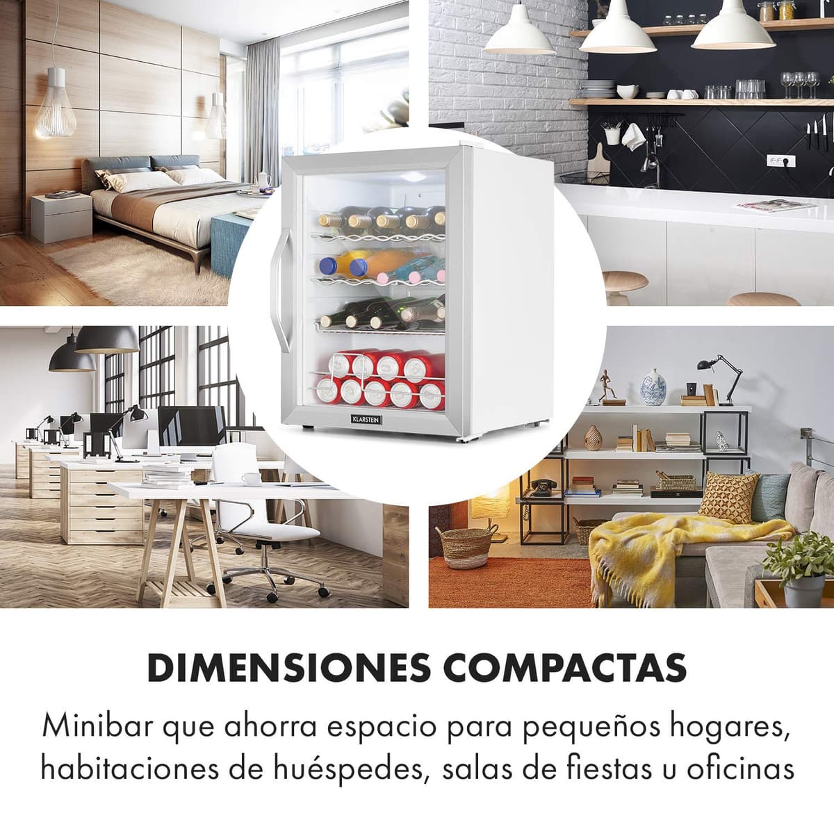 KLARSTEIN Nevera Pequeña Portatil Electrica para Bebidas, Mini Frigorifico con Estantes y Puerta de Cristal Habitaciones, 60L — view 2