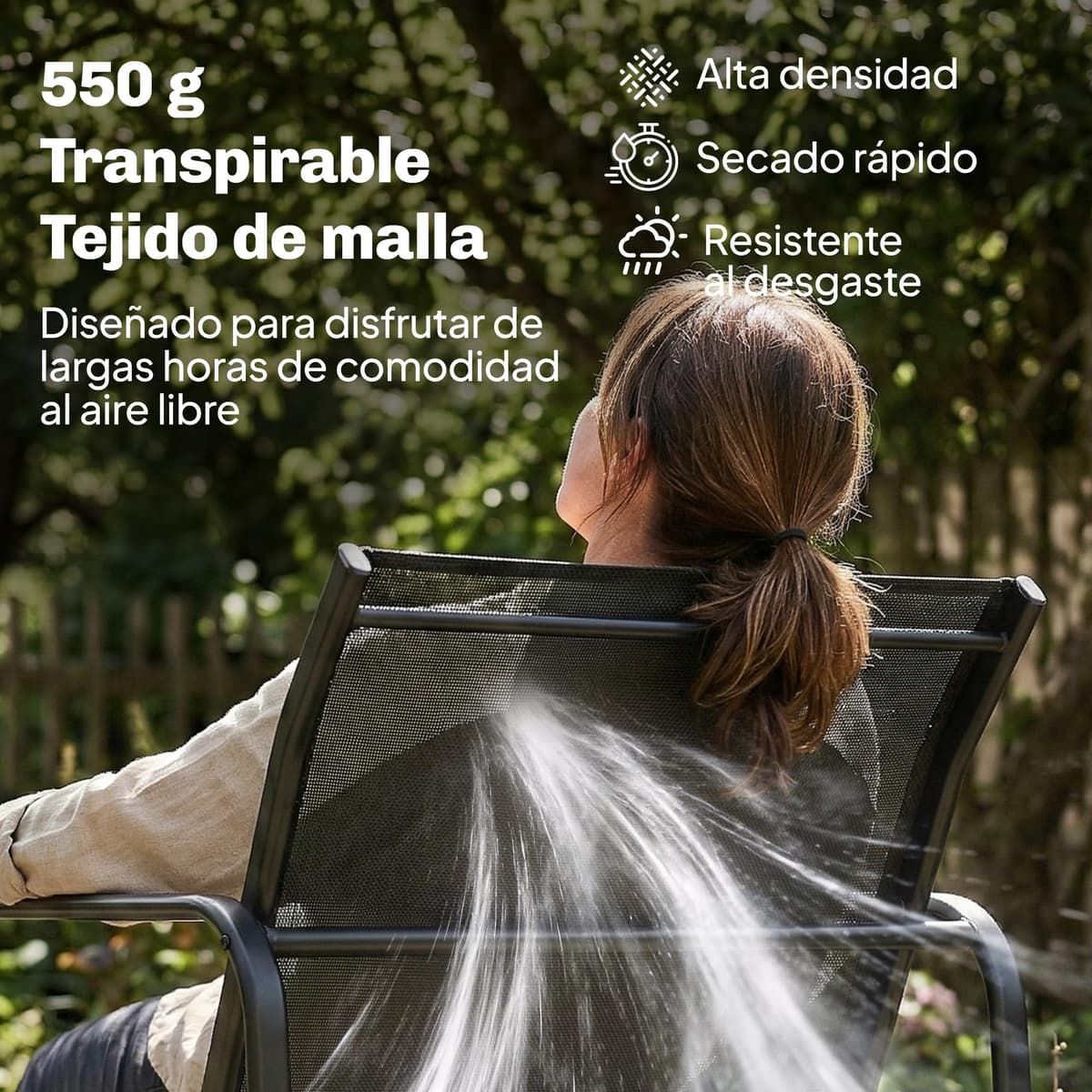 Outsunny Conjunto Jardín Exterior de 4 Piezas, Muebles Jardín Exterior con Sofá de 2 Plazas, 2 Sillones, Mesa de Vidrio Templado, Tela de Textilene Transpirable, Estructura de Acero, Gris Oscuro — view 4