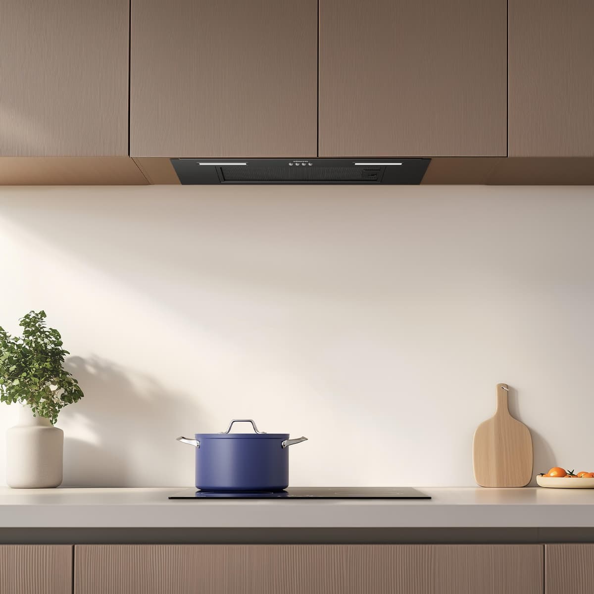 CIARRA CBCB6926A 60cm Integrated Cooker Hood Built-in Kitchen Extractor Fan 3 Speed Settings LED Light UnderCabinet Extractor Hood Energy Efficient & Quiet Operation with CBCF003 Carbon Filters — view 9