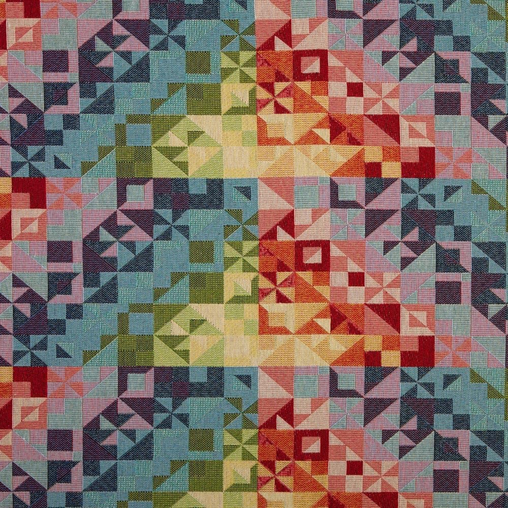 Kt KILOtela - Tela Tapicería, Jacquard Gobelino, Tapizar Sillas, Cojines, Cabecero, Sofá, Bolsos, Resistente al Desgaste, Costura, 100 cm Largo x 280 cm Ancho, Geométrico, Multicolor, 1 metro — view 24