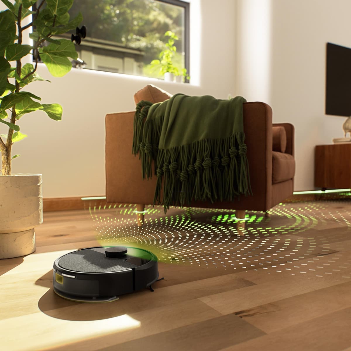 iRobot Roomba 105 Combo y Base AutoEmpty con autovaciado de 75 días, Aspirador y friegasuelos, Clearview LiDAR, 7000Pa,120 mins, SmartScrub, Evita obstáculos,Recarga y reanuda,App, 3 Modos Limpieza_N — view 2