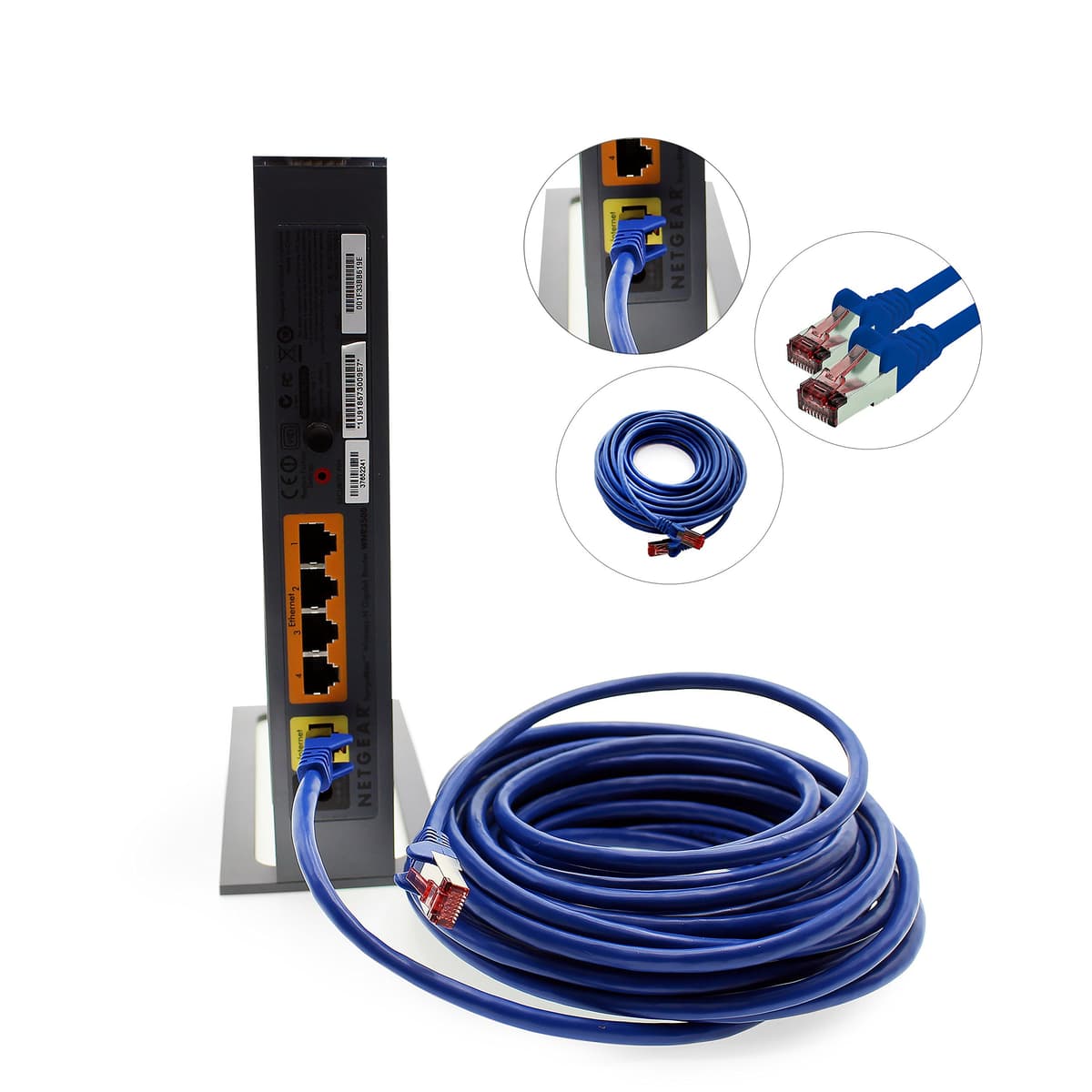 1aTTack.de - 1x 10m CAT6 patch cable S/FTP PIMF shielding CAT.6 RJ45 network cable Ethernet cable DSL LAN router switch modem patch panel - blue - 1 piece — view 7