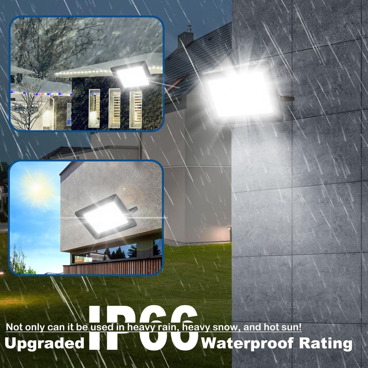 Focos LED Exterior 100W, IP66 Impermeable Foco Proyector LED, Blanco Frío 6500K 10000 Lumen Floodlight para Casa, Garaje, Patio, Terraza, Campo — view 4
