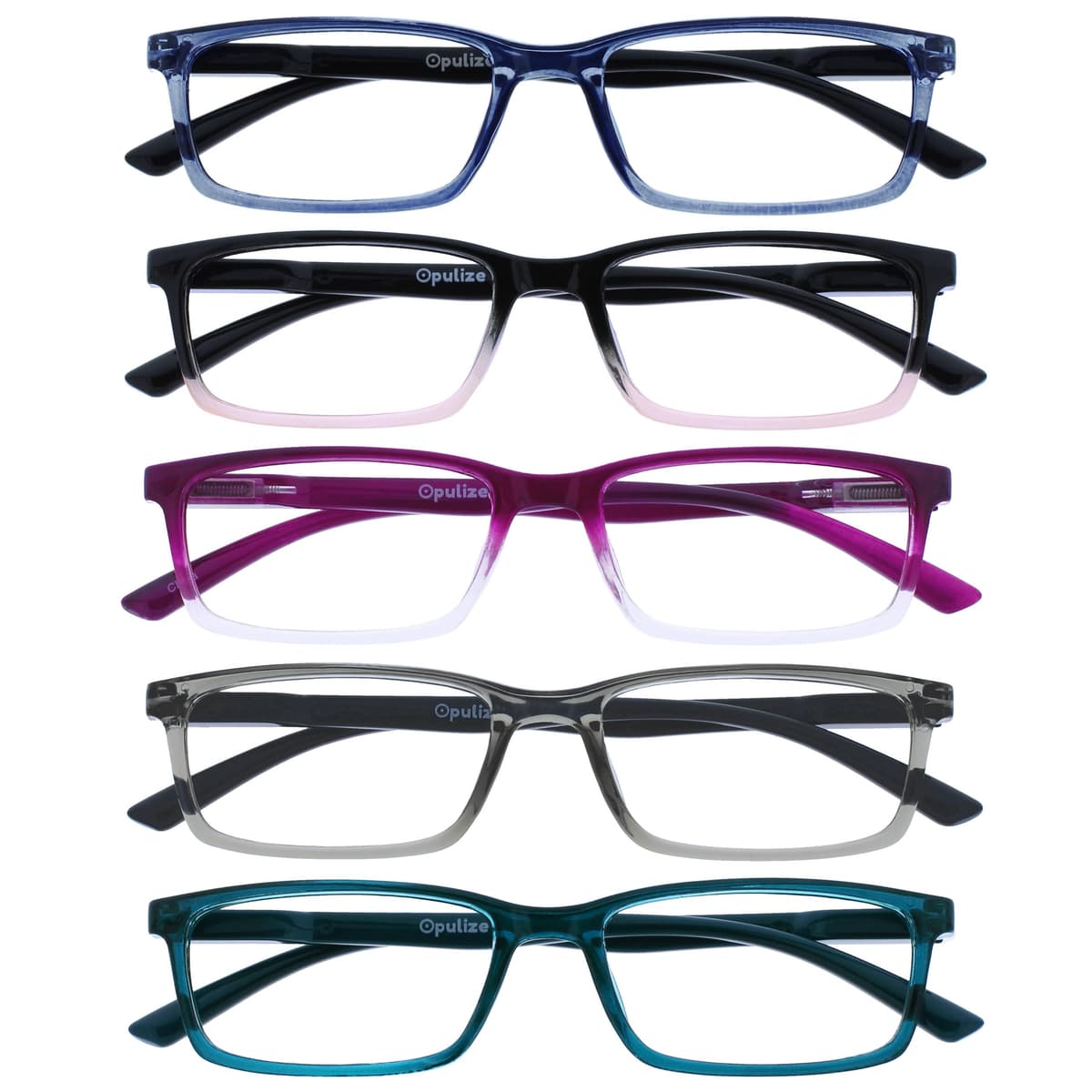OPULIZE SEE Blue Light Blocking Reading Glasses for Men Women Anti Glare Lenses UV Protection Rectangular, 3 Pack - Black/Brown/Blue — view 42