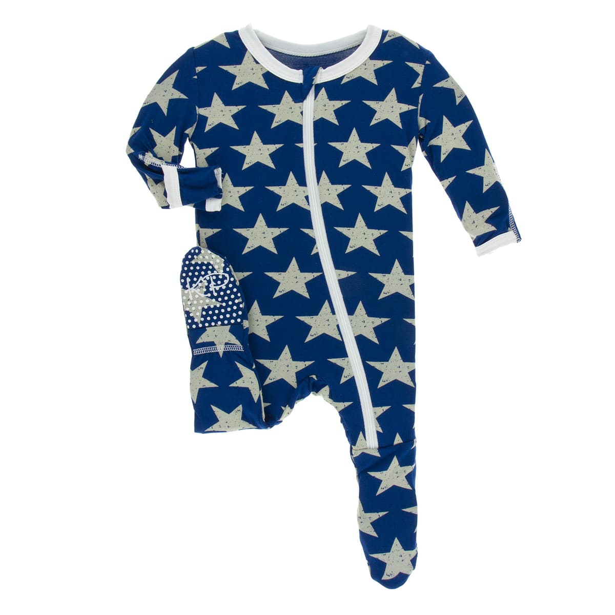 KicKee Pants Little Girls Basic Footie with Zipper - Lotus, 6-9 Months — view 6