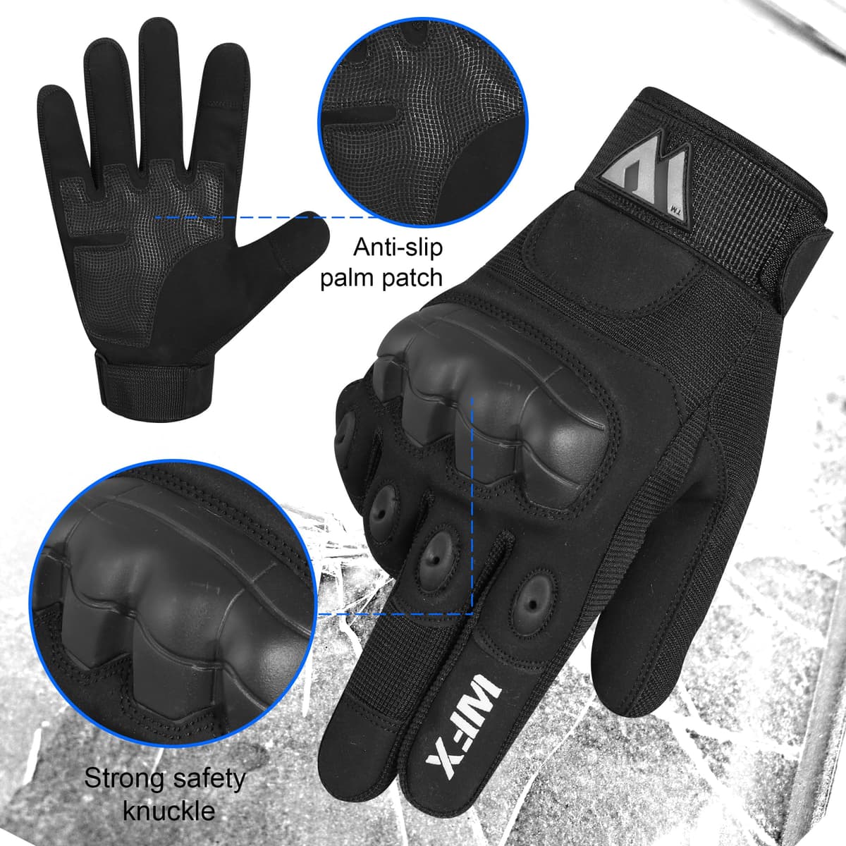 WFX Guantes de motocicleta de dedo completo para pantalla táctil, transpirables, guantes protectores para motocicleta, carreras de carretera, escalada, motocross, carreras, ciclismo, BMX, ATV, MTB, — view 5
