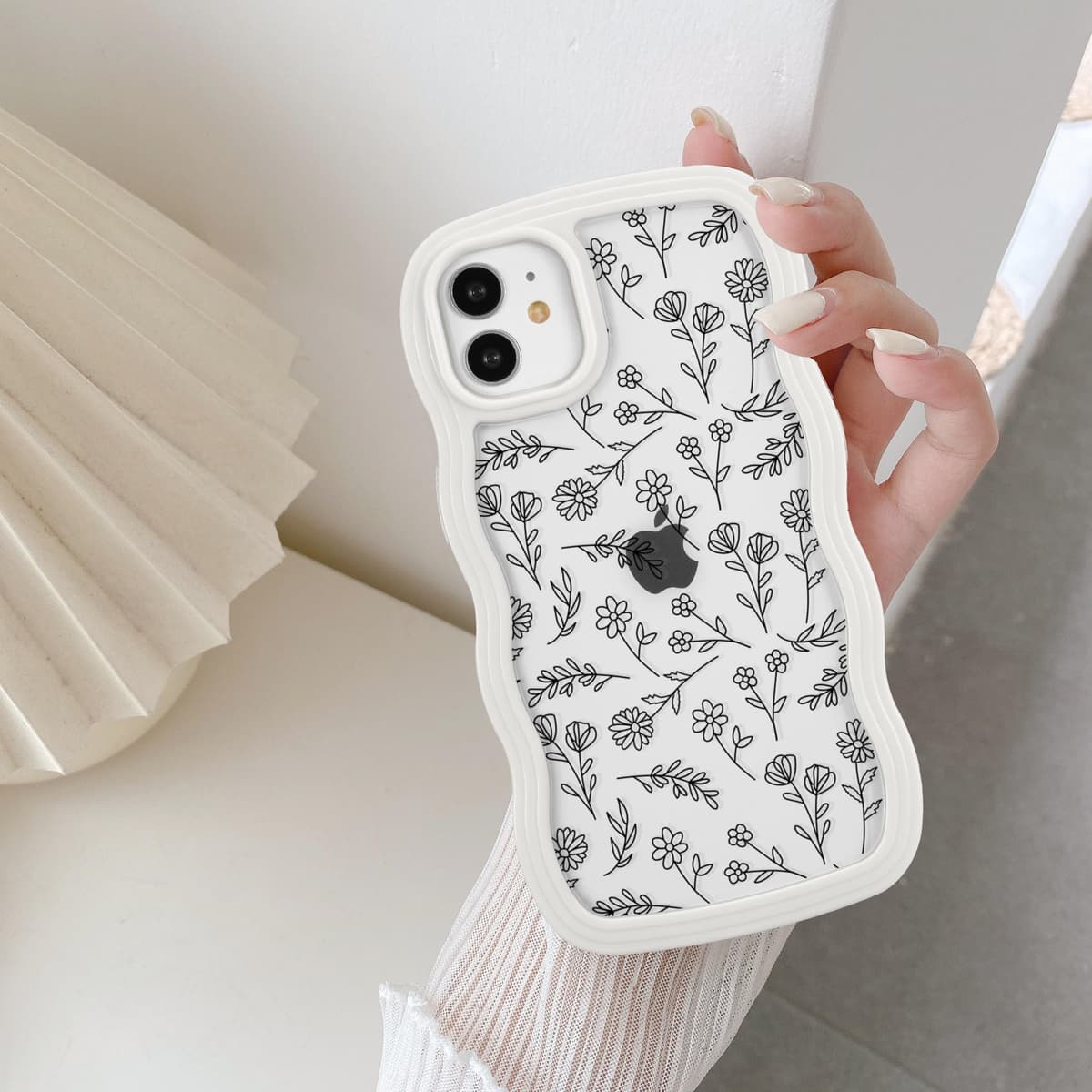 QLTYPRI Compatible with iPhone 11 Case, Cute Curly Wave Frame Clear Case for Girls Women, Transparent Soft Silicone TPU Bumper Shockproof Protective Phone Cover for iPhone 11 - Purple — view 109