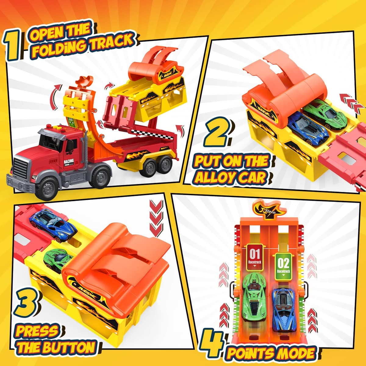 EUCOCO Juguetes Niños 2 3 4 5 6 Años, Camiones de Juguete para Niños Regalo Niño 2-6 Años Coches Cars Regalos de Cumpleaños Juegos Niños 2-6 Años — view 3