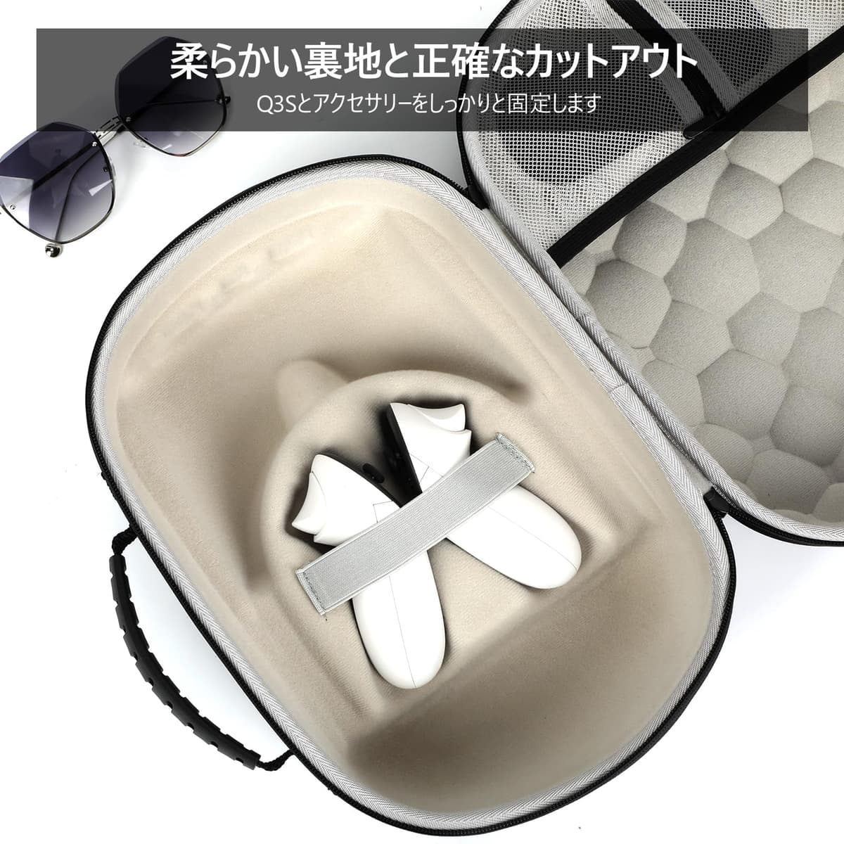 YipuVR Funda RíGida de Transporte de Eva para Meta Quest 3/3S, Compatible con Accesorios de Auriculares Quest 3S, A Prueba de Golpes, Impermeable, Forro Suave para Viajes y Almacenamiento En — view 4