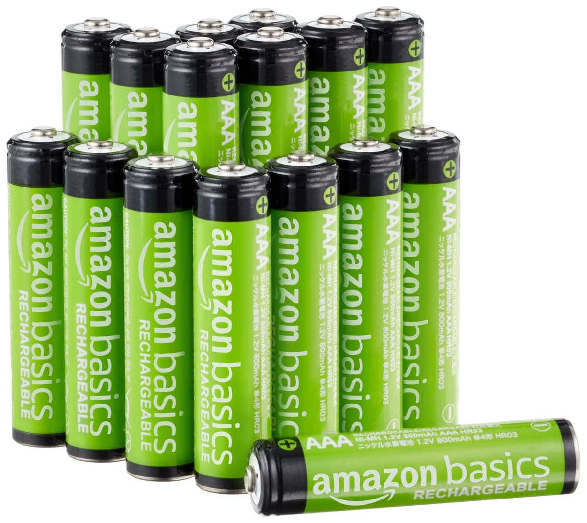 Amazon Basics 4-Pack Rechargeable AA NiMH Batteries, 2000 mAh, 1.2V, Recharge up to 1000x Times, Pre-Charged — view 12